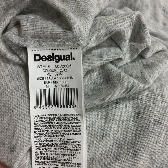 Desigual Womens Designer Lagenlook Bodycon Summer A-Line Dress Gray Size Medium - Picture 7 of 9